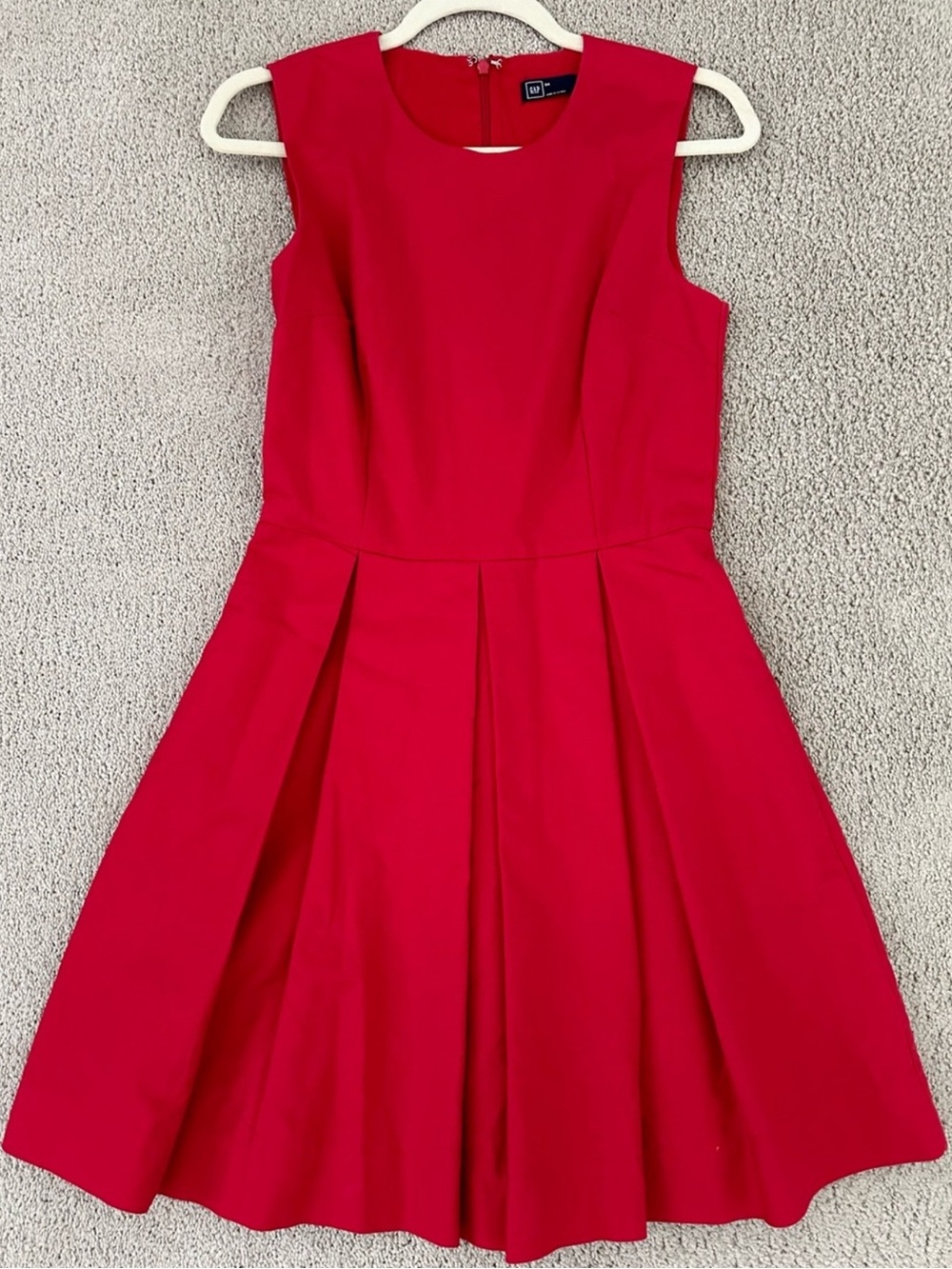 Gap Vibrant Red Pleated Sleeveless Classic Fit & Flare Dress - Americana Summer